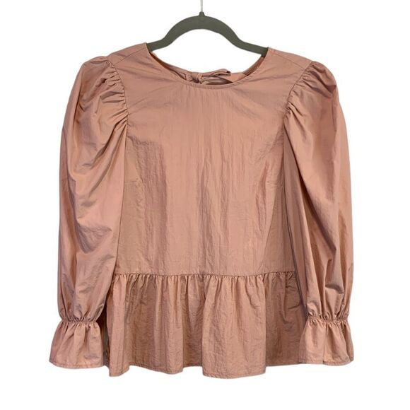 H&M Divided Pink Ruffled Tie Back Top - Picture 1 of 10